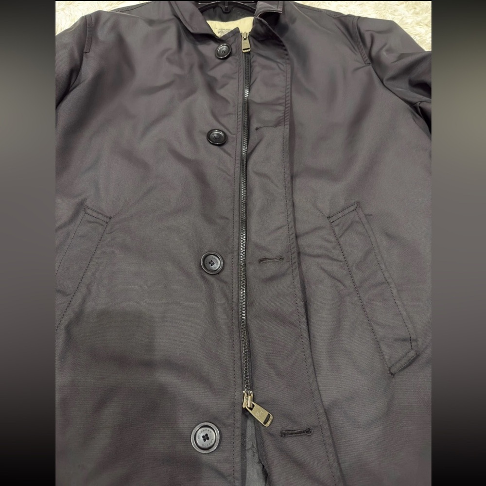 Burberry Black Zip Up Button Coat Size Large Over Coat - Picture 6 of 14